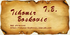 Tihomir Bošković vizit kartica